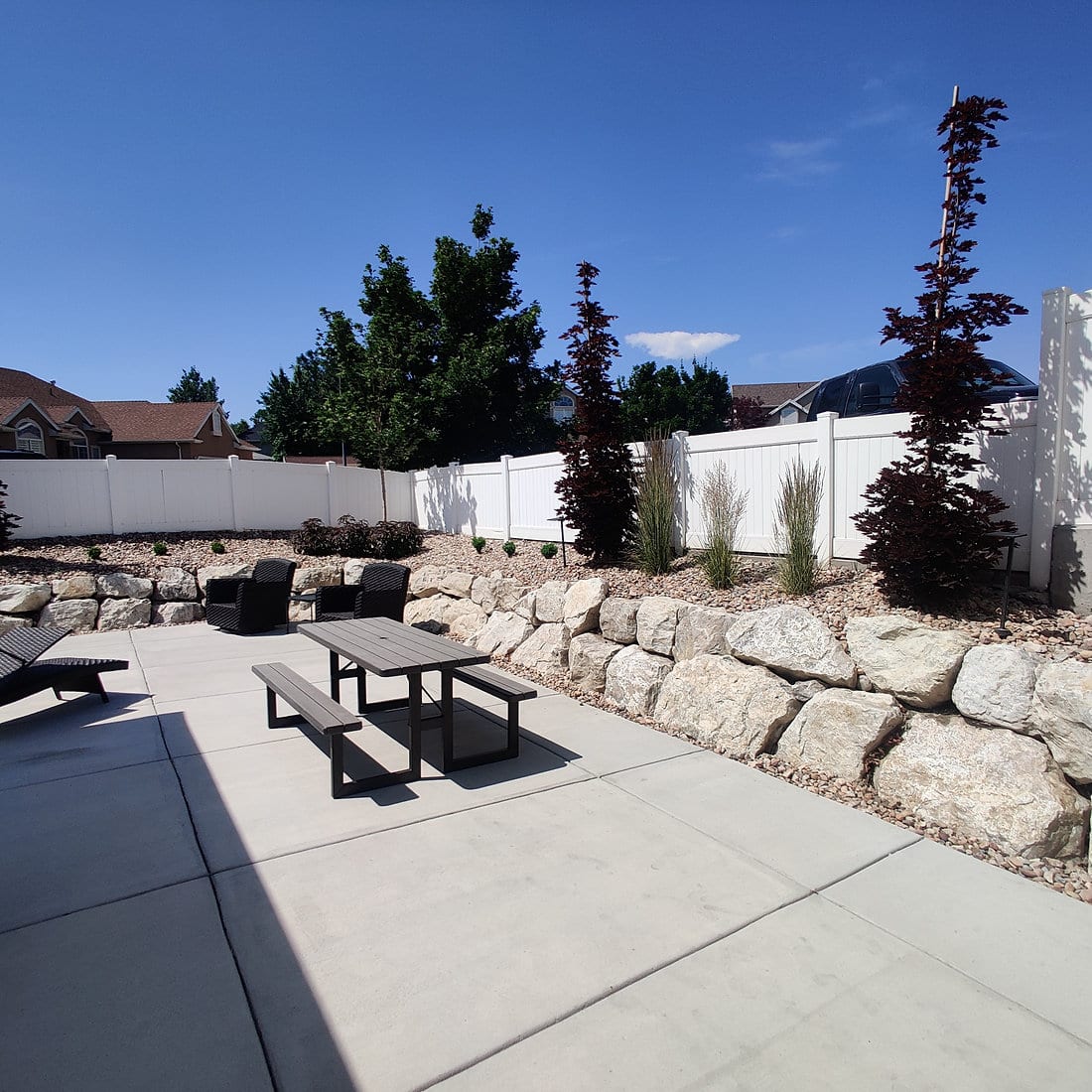 Retaining wall hardscape installation for a Utah yard